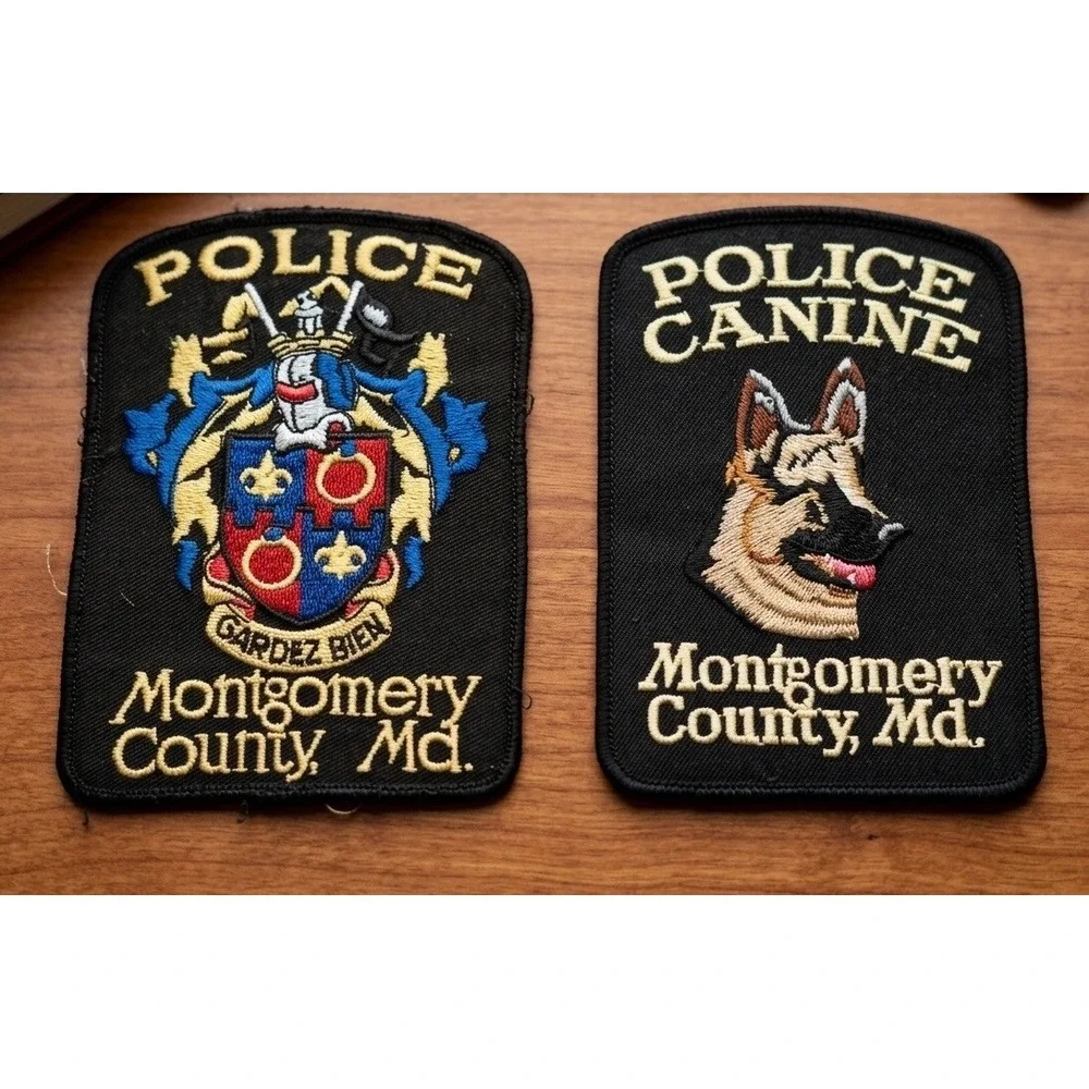 Vintage Montgomery County MD Police Patches K9 Canine Lot of 2 Obsolete Maryland